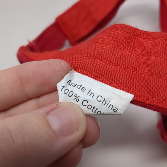 Mustangs Herzog Strapback Sun Visor Cap Red OS Adjustable Embroidered Bwm Global - Picture 10 of 10